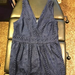 Francesca’s Navy Crochet-lace Dress (L)